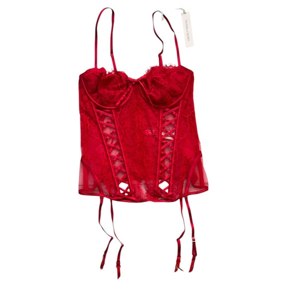 Victoria's Secret Red Lace Corset Bra